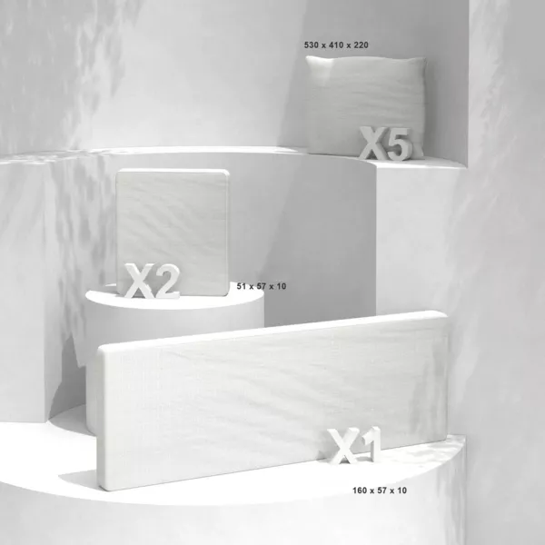 Housses de coussin de remplacement pour salon de jardin Calvi 5 places - Blanc