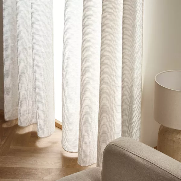 Tenda trasparente con occhielli (140 x 280 cm) Ma�l Beige