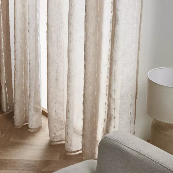 Gardine mit �sen & Pompons (140 x 280 cm) Axel Beige