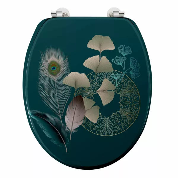 Toiletbril hout (37 x 46 cm) Ginkoblue Blauw