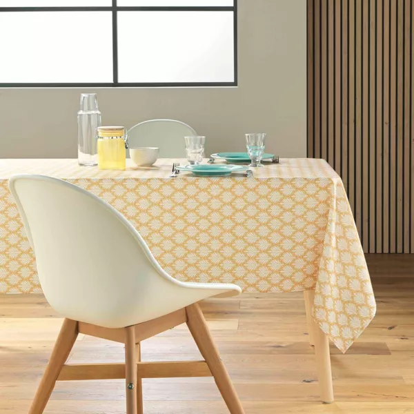 Nappe rectangulaire anti tache (145 x 240 cm) Davia Jaune ocre