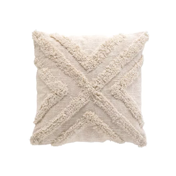 Vierkante katoenen getufte kussenhoes (40 x 40 cm) Sheny Beige