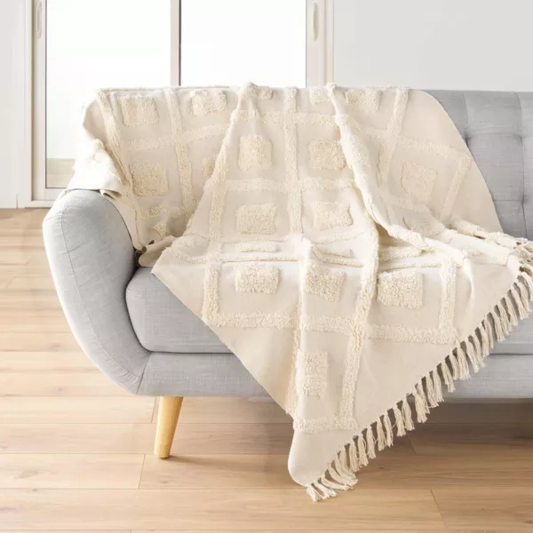 Sofadecke Polycotton getuftet (125 x 150 cm) Inca Beige