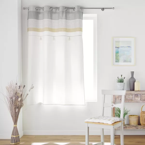 Rideau polycoton (140 x 180 cm) Iliade Blanc