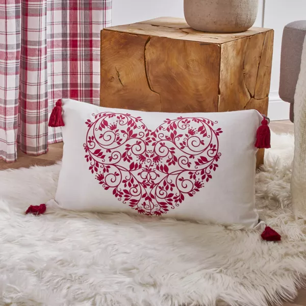 Cuscino rettangolare in cotone (30 x 50 cm) Megeve Rosso 