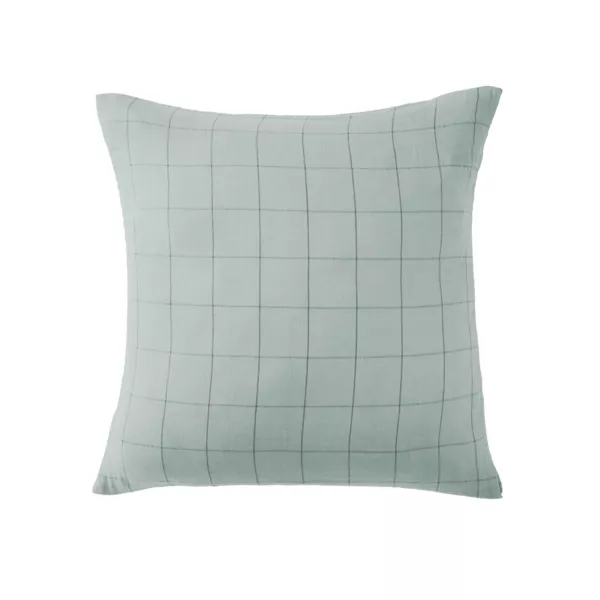Fodera cuscino quadrata in garza di cotone (60 x 60 cm) Ga�a Match Verde eucalipto
