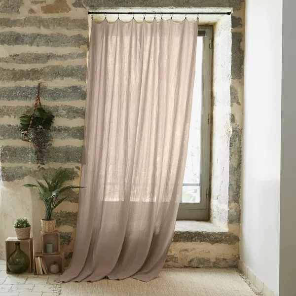 Tenda garza di cotone regolabile (140 x max 300 cm) Ga�a Marrone corda
