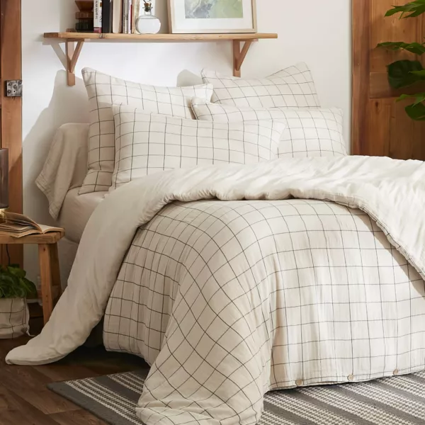 Housse de couette gaze de coton (200 x 200 cm) Ga�a Match Beige pampa