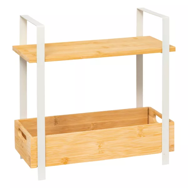 Etag�re cuisine bois 2 niveaux bac (H30 cm) Ordera Blanche