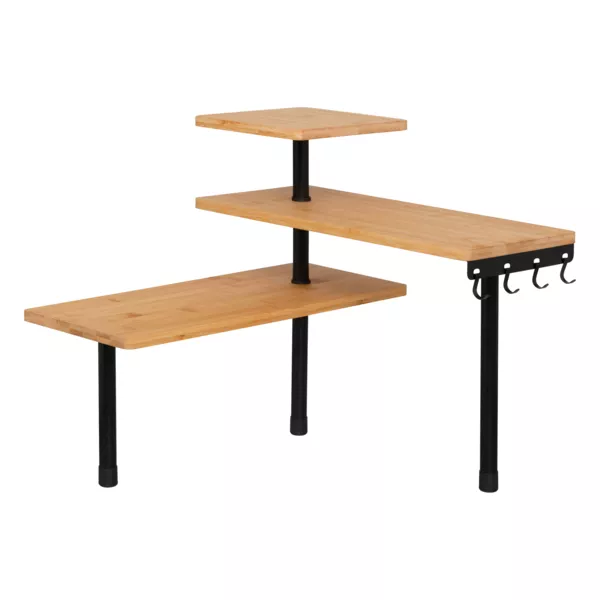 Etag�re d'angle bambou 3 niveaux (H38 cm) Ada Noire