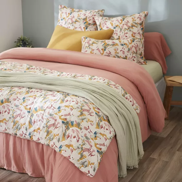 Camino de cama edred�n de gasa de algod�n (90 x 200 cm) April Multicolor