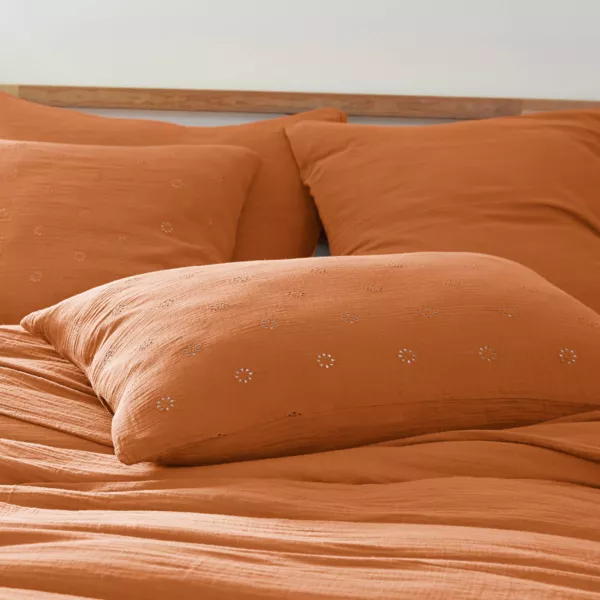 Funda de almohada rectangular de gasa de algod�n (50 x 70 cm) Ga�a Boho Albaricoque