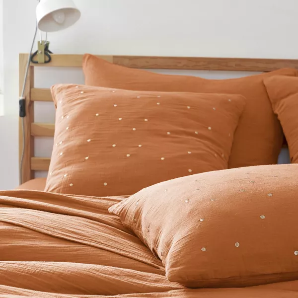 Quadratischer Musselin-Kopfkissenbezug (60 x 60 cm) Ga�a Chic Aprikosenfarben