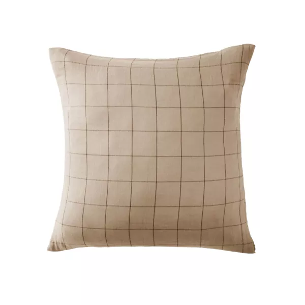 Federa quadrata garza di cotone (60 x 60 cm) Ga�a Match Marrone corda