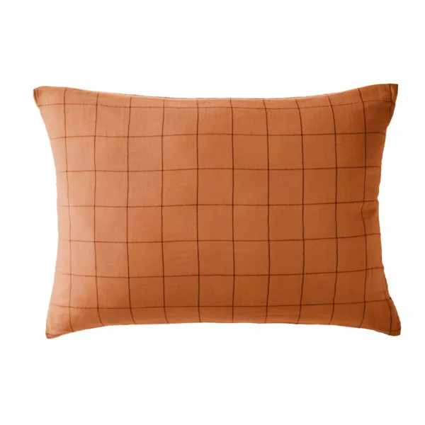 Taie d'oreiller rectangulaire gaze de coton (50 x 70 cm) Ga�a Match Abricot