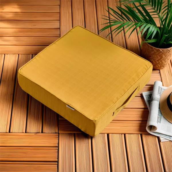 Coussin de sol ext�rieur d�houssable (45 x 45 cm) Sunset Jaune moutarde 