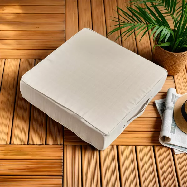 Afneembare buiten vloerkussen (45 x 45 cm) Sunset Ecru