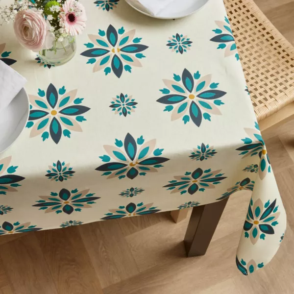 Rechthoekig gecoat katoenen tafelkleed (150 x 250 cm) Porto Meerkleurig