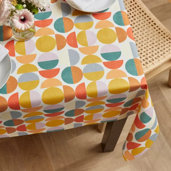 Tischdecke rechteckig Baumwolle beschichtet (150 x 250 cm) Brooklyn Mehrfarbig