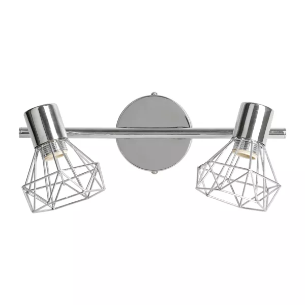 Applique murale 2 abat-jour orientables métal (30 x 16 cm) Diamond Argent