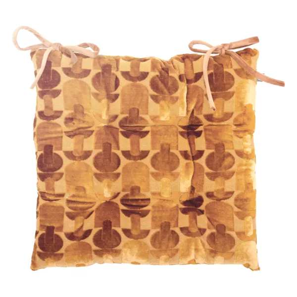 Firkantet fl�jlsstolpude (38 x 38 cm) Luna Okkergul