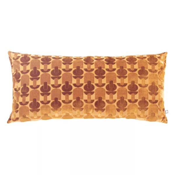 Coussin rectangulaire velours (35 x 75 cm) Luna Jaune ocre