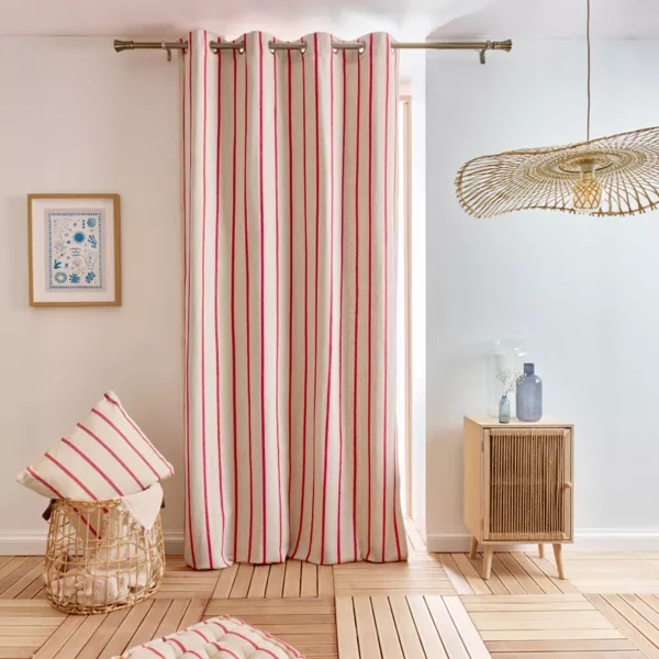 Katoenen gordijn (135 x 260 cm) Ocealys Rood