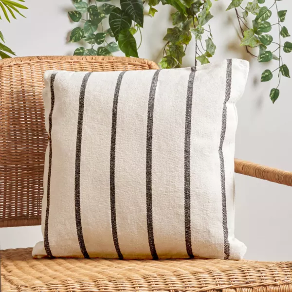 Coussin ext�rieur carr� toile de coton (50 x 50 cm) Ocealys Noir