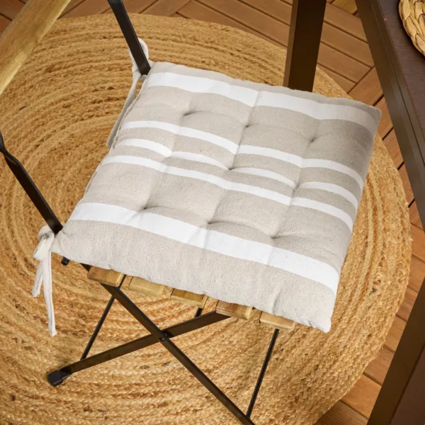 Coussin de chaise ext�rieur carr� (38 x 38 cm) Nautira Ecru
