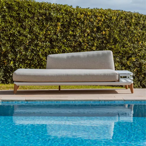 Tuinmeridiaan van aluminium Monte Carlo Wit en taupe