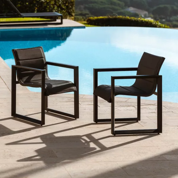 Set van 2 tuinstoelen van aluminium Elba Antracietgrijs