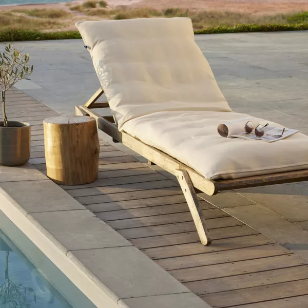 Housse de coussin pour bain de soleil (190 x 70 cm) Naia Ecru