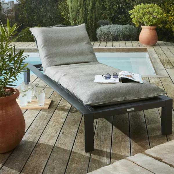 Ligstoel kussenhoes (190 x 70 cm) Naia Waterlelie Groen