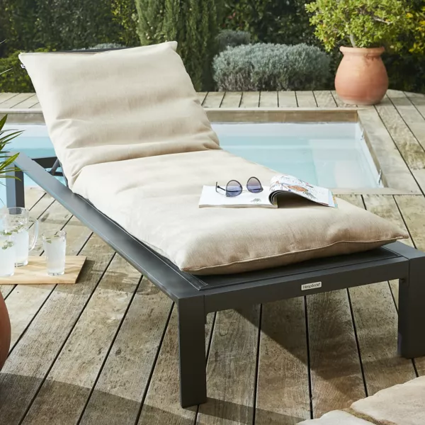 Sonnenliegen-Kissenbezug (190 x 70 cm) Naia Beige Sandfarben