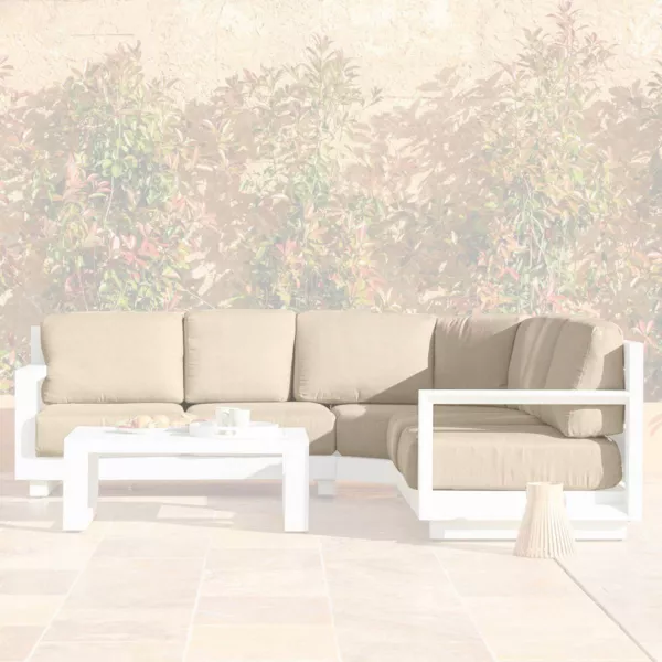 Fodere per cuscini di ricambio per divano da giardino angolare Elba Beige