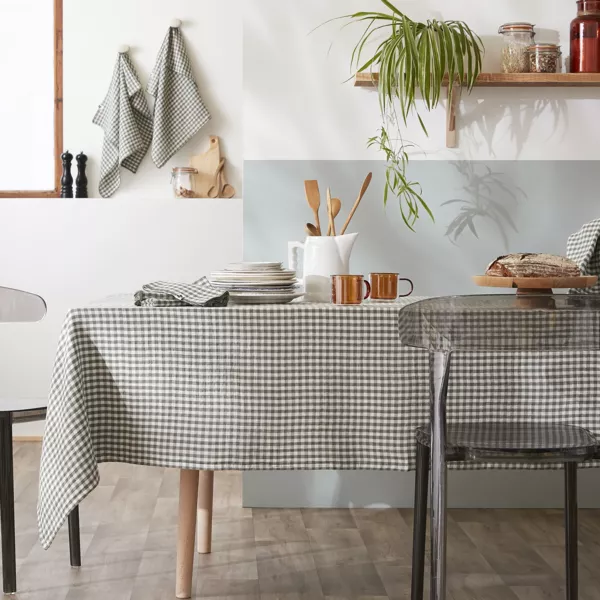 Tischdecke Musselin (150 x 250 cm) Ga�a vichy Rosmaringr�n 