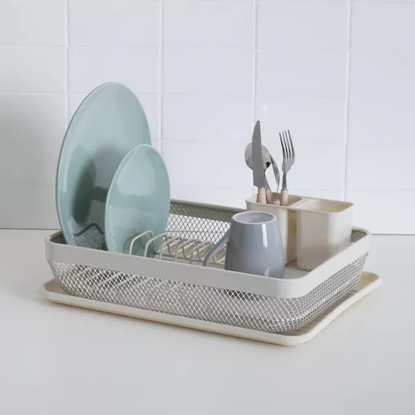 Escurreplatos de metal (43 x H13 cm) Mayaj Beige