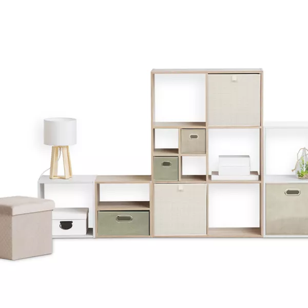 Panier de rangement (31 x 31 cm) Tweed Beige