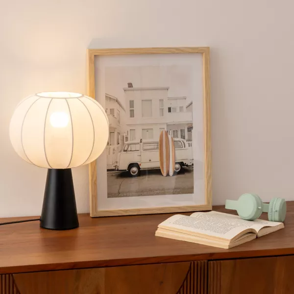 Lampe � poser coton (25 cm) Tobie Noir