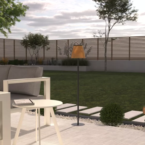 Solar-Stehlampe (H108 cm) Kesy Beige