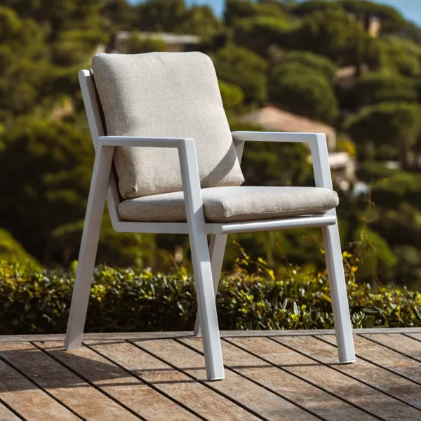Sill�n de jard�n aluminio Long Beach Blanco cenizo