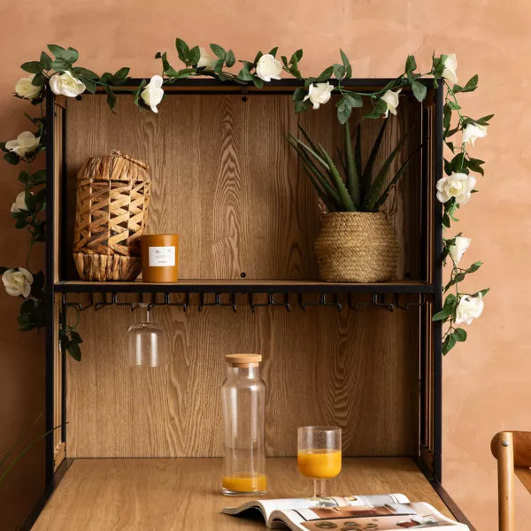 Ghirlanda artificiale rosa (230 cm) Naki Bianca