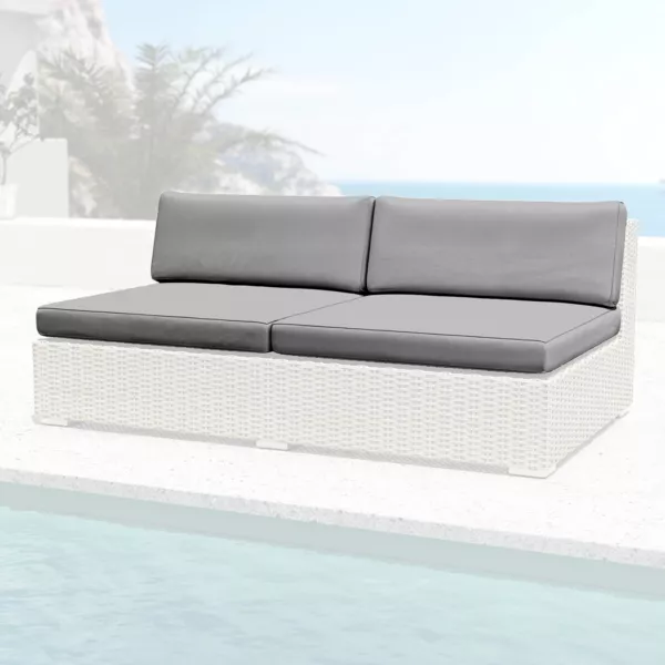 Federe per cuscini di ricambio per Divano da giardino 2 posti Palma Grigio scuro