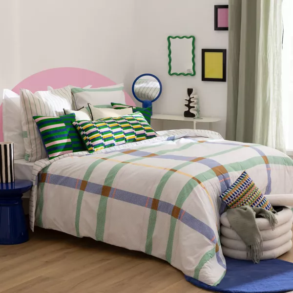 Housse de couette et deux taies coton (240 x 220 cm) Ritchi Multicolore