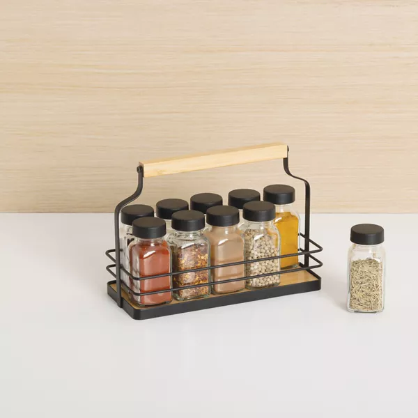 Portaspezie con 10 barattoli (21 x 9 x H16 cm) Easy kitchen