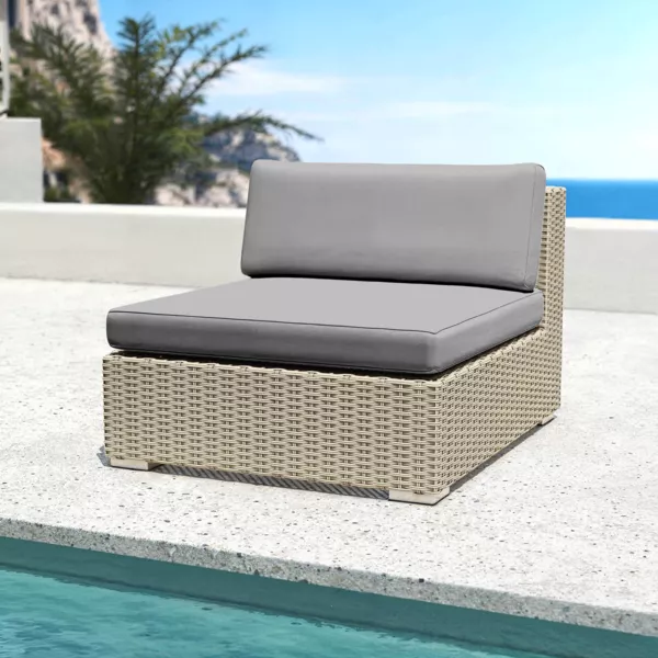 Sill�n de jard�n de resina trenzada Palma Gris y antracita