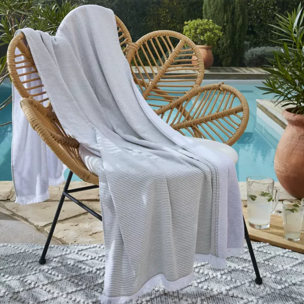 Fouta coton et �ponge (95 x 180 cm) Na�l Vert n�nuphar
