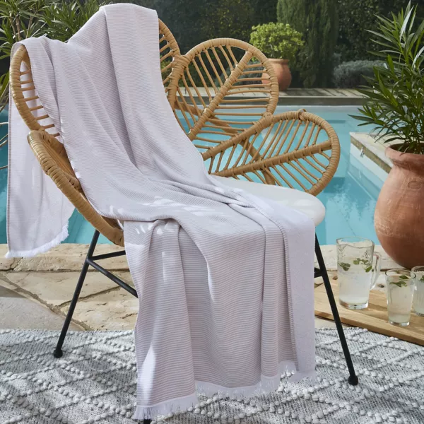 Fouta bomuld og frott� (95 x 180 cm) Na�l Beige sand