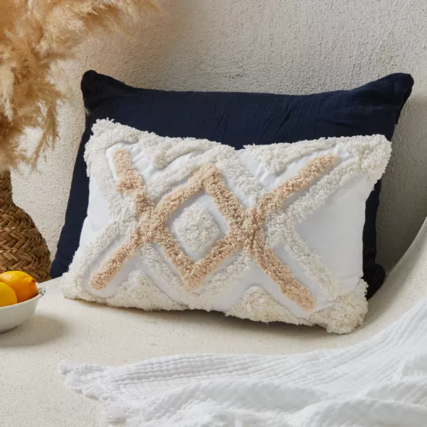 Housse de coussin rectangulaire coton (30 x 50 cm) Rory Ivoire