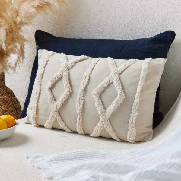 Rechteckiges Kissen (50 cm) Safira Cremewei� 